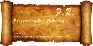 Pruzsinszky Rubina névjegykártya